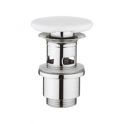 Crosswater Basin Klikwaste - 1/4" - gesloten - keramiek - hoogglans wit