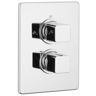 Xenz Aragon inbouw douchekraan 16x21cm thermostatisch chroom Hoogglans