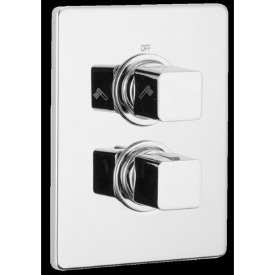 Xenz Aragon inbouw douchekraan 16x21cm thermostatisch chroom Hoogglans