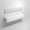 Clou Hammock wastafelblad 220x50.3cm enkele waskom rechts Aluite Wit mat SW108251