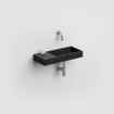 Clou Mini Wash Me fontein 45x19cm zonder kraangat en plug kranenbank links Keramiek Zwart mat SW9312