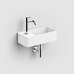 Clou New Flush 3 fontein 35x18cm inclusief afvoerplug voorbewerking voor kraangat links Wit mat SW398987