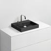 Clou Wash Me wastafel 50x42cm zonder plug Keramiek Zwart mat SW9255