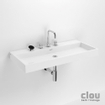 Clou Wash Me wastafel 90x42cm zonder plug mineraalsteen Wit SW9251