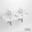 Clou Wash Me wastafel 110x42cm dubbel zonder plug mineraalsteen Wit SW9254