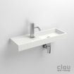 Clou Mini Wash Me fontein 56x19cm links zonder plug mineraalsteen Wit SW9307