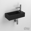 Clou Flush 3 fontein 36x18x9cm kraangat rechts Keramiek Zwart mat SW9358