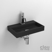 Clou Mini Wash Me fontein 38x24cm kraangat Keramiek Zwart mat SW9309