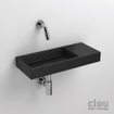 Clou Mini Wash Me fontein 45x19cm zonder kraangat en plug kranenbank rechts Keramiek Zwart mat SW9314