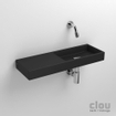 Clou Mini Wash Me fontein 56x19cm zonder kraangat links Keramiek Zwart mat SW9316