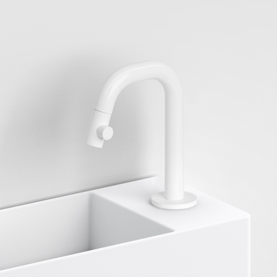 Clou Kaldur fonteinkraan 2x15.9cm korte uitloop rechts Wit mat