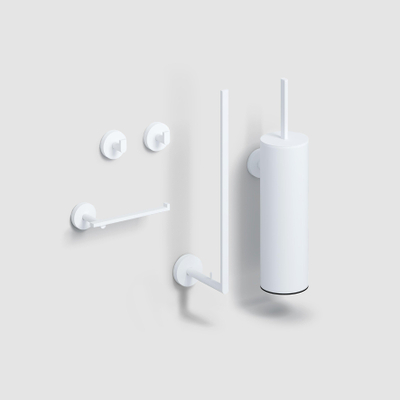 Clou Flat toilet accessoireset mat wit