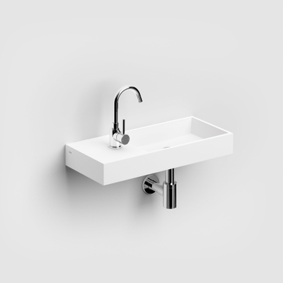 Clou Mini Wash Me fontein 56x24cm links zonder plug Aluite Wit mat