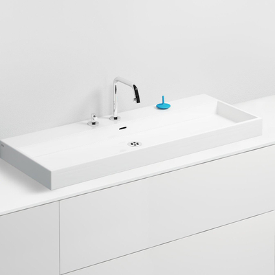 Clou Wash Me wastafel 110x42cm zonder plug Keramiek Wit