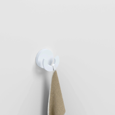 Clou Flat handdoekhaak 4.8x3.6x4.8cm dubbel Wit mat