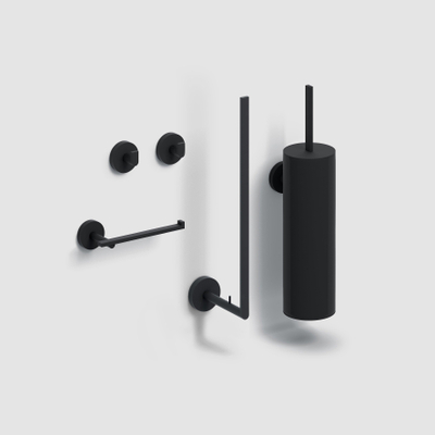 Clou Flat toilet accessoireset mat zwart