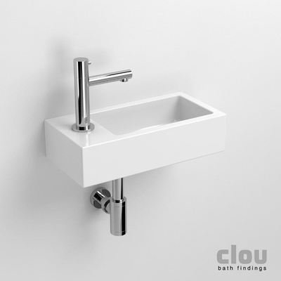 Clou Flush 3 fontein 36x18x9cm kraangat links Keramiek Wit