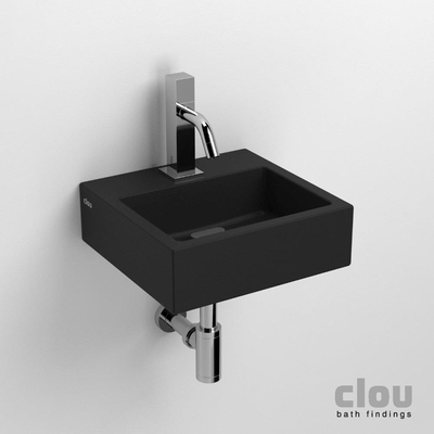 Clou Flush 1 fontein 28x27cm kraangat Keramiek Zwart mat