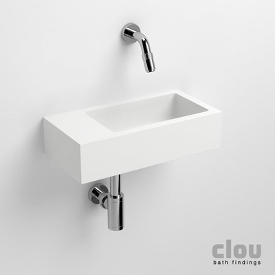 Clou Flush 3 fontein 36x18x9cm kraangat links aluite Wit mat