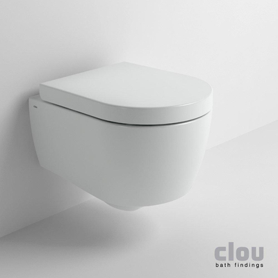 Clou First toiletzitting met deksel 36x4.8cm softclose en quick release Keramiek Wit