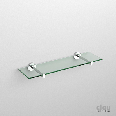 Clou Flat planchet chroom en helder glas B45xH4.8xD14.2cm OUTLET