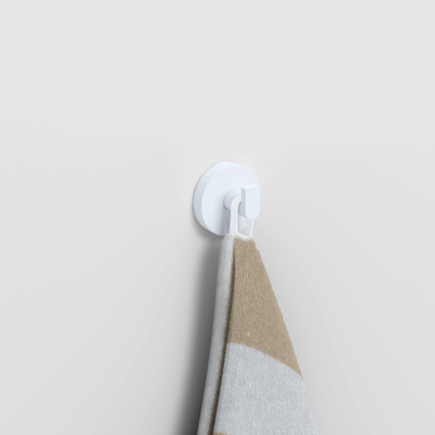 Clou Flat handdoekhaak 4.8x4.8cm 2 stuks Wit mat