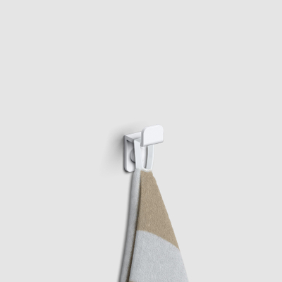 Clou Fold enkele haak mat wit poedercoating