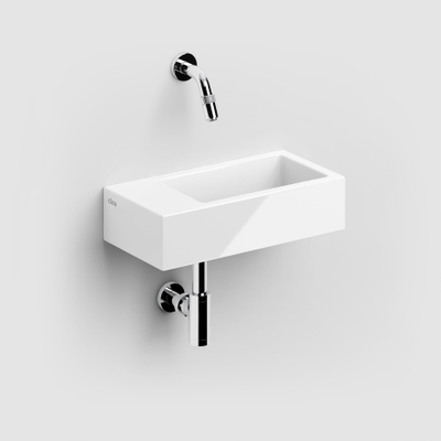 Clou Flush 3 fontein 36x18x9cm zonder kraangat links Keramiek Wit incl. plug - OUTLET UDEN