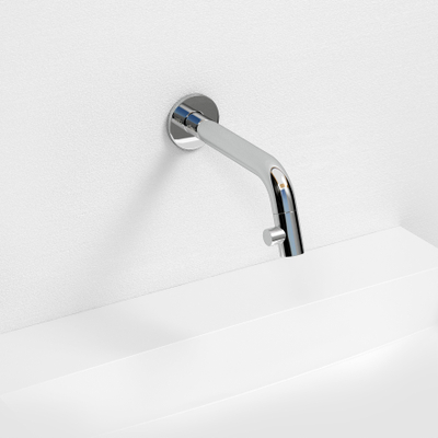 Clou Kaldur fonteinkraan 2x6.8cm korte uitloop wandmontage Chroom