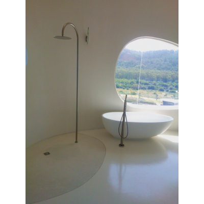 Crosstone Max vrijstaand bad 176x96x51cm ovaal Solid Surface wit mat