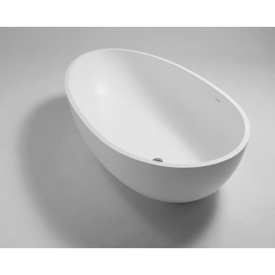 Crosstone Max vrijstaand bad 176x96x51cm ovaal Solid Surface wit mat