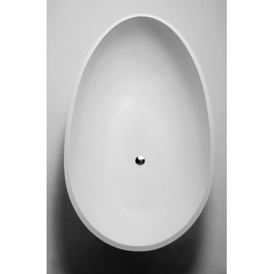 Crosstone Max vrijstaand bad 176x96x51cm ovaal Solid Surface wit mat