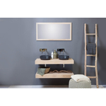 Forzalaqua Plateau wastafelblad 140x46x9cm Rechthoek Massief eiken Smoke SW67223