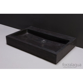 Forzalaqua Palermo wastafel 80.5x51.5x9cm Rechthoek 1 kraangat Natuursteen Hardsteen gezoet