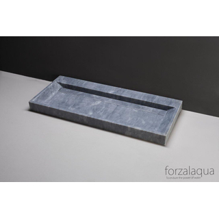 Forzalaqua Bellezza wastafel 120.5x51.5x9cm Rechthoek 1 kraangat Natuursteen Cloudy marmer gezoet