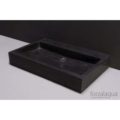 Forzalaqua Palermo wastafel 80.5x51.5x9cm Rechthoek 0 kraangaten Natuursteen Hardsteen gezoet