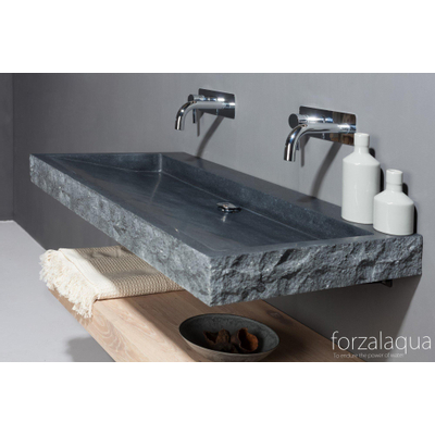 Forzalaqua Plateau wastafelblad 140x46x9cm Rechthoek Massief eiken Smoke OUTLETSTORE