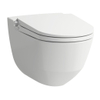 Laufen Cleanet RIVA Douche WC 35.5x60x41.5cm diepspoel incl. closetzitting met deksel en softclose keramiek Glans Wit SW87194