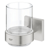 GROHE Start Cube Bekerhouder - 9.5x10.6x7.2cm - met glas - supersteel SW878332