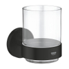 GROHE Essentials Bekerhouder - 10.6x9.9cm - met glas - mat zwart SW1077393
