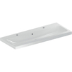 Geberit Icon Light wastafel 120x48x16cm 1 wasbak 2 kraangaten Links en rechts met overloopgat Keramiek Wit glans SW547010