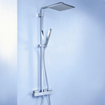 GROHE Cube Regendoucheset Opbouw - hoofddouche 23cm - handdouche staaf - thermostatisch - chroom 0442363