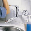 GROHE Euroeco veiligheids wandkraan draaibare uitloop chroom 0437508