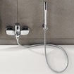 GROHE Eurosmart Cosmopolitan badkraan met omstel en koppelingen met garnituur chroom 0437349