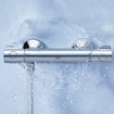 GROHE Grohtherm 800 douchekraan thermostatisch met koppelingen EcoJoy en volumegreep met ecobutton chroom 0442500