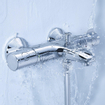 GROHE Grohtherm 800 badkraan thermostatisch met omstel en koppelingen EcoJoy en volumegreep met ecobutton chroom 0442502