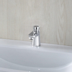 GROHE Euroeco Cosmopolitan S waterbesparende wastafelkraan zelfsluitend 44593 blauw/rood chroom 0441903
