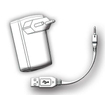 Aquasound Wipod set usb-kabel - 230v adapter - (set) - wit GA21430