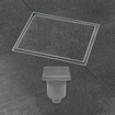 Easy Drain Aqua Quattro Tegel vloerput met ABS afwerkdeel/RVS betegelbaar rooster en onderuitloop 15x15cm inbouwdiepte 117 155mm waterslot 50mm OUTLETSTORE STORE35406