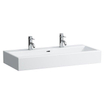 Laufen Living City wastafel 100x46x15.5cm 2 x 1 kraangat met overloop keramiek wit 0081295